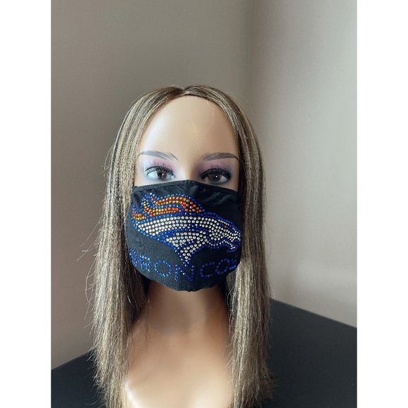 Denver Broncos Bling Rhinestone Face Mask - Picture 4 of 10